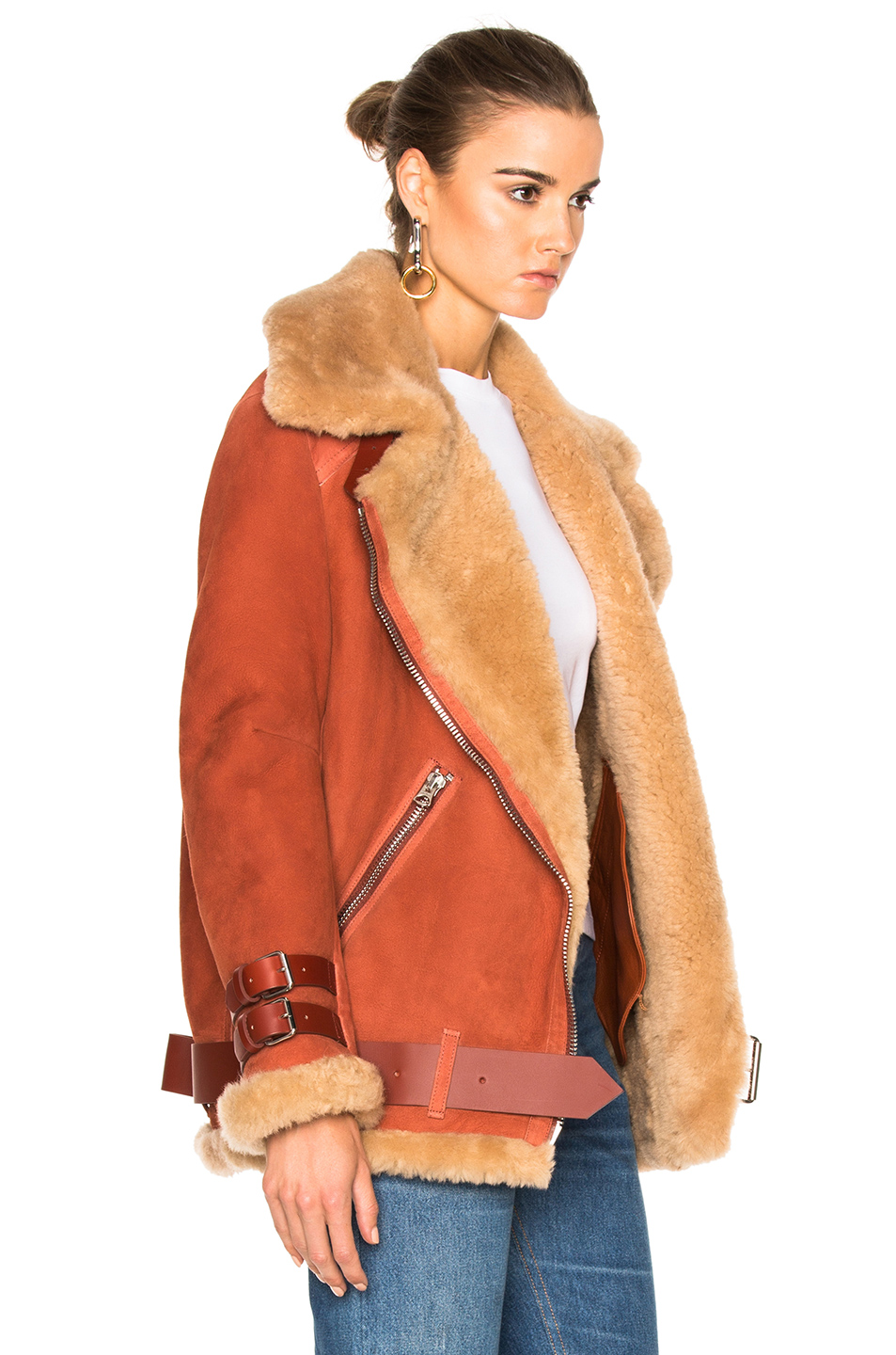 acne studios velocite suede jacket 赭棕色 fwrd