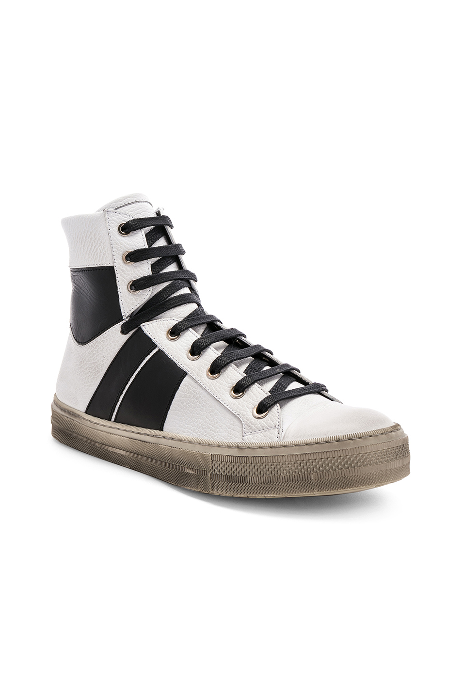 image 1 of amiri leather sunset vintage sneakers in white&