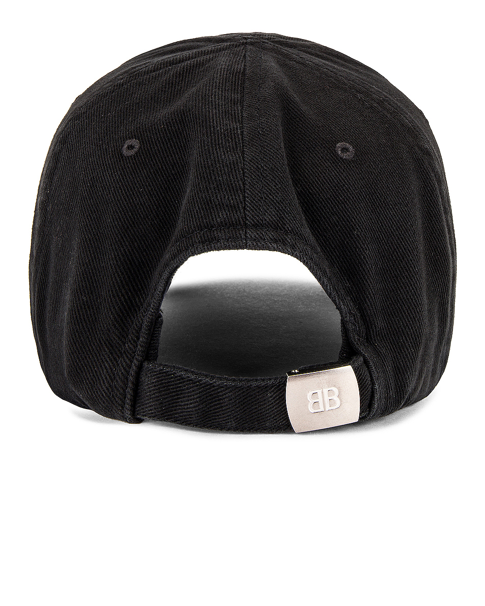 image 4 of balenciaga double b cap in black & white