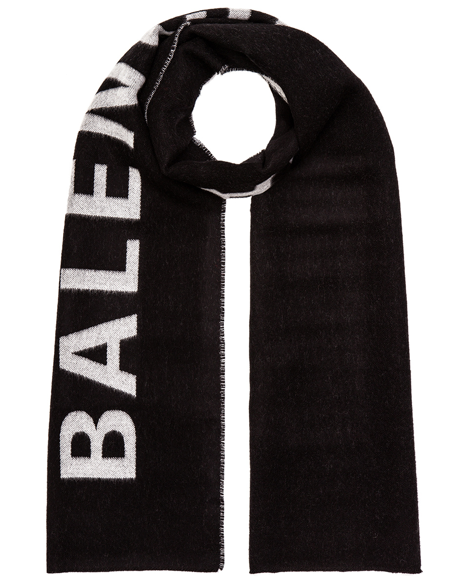 balenciaga 商标围巾 – black & white | fwrd