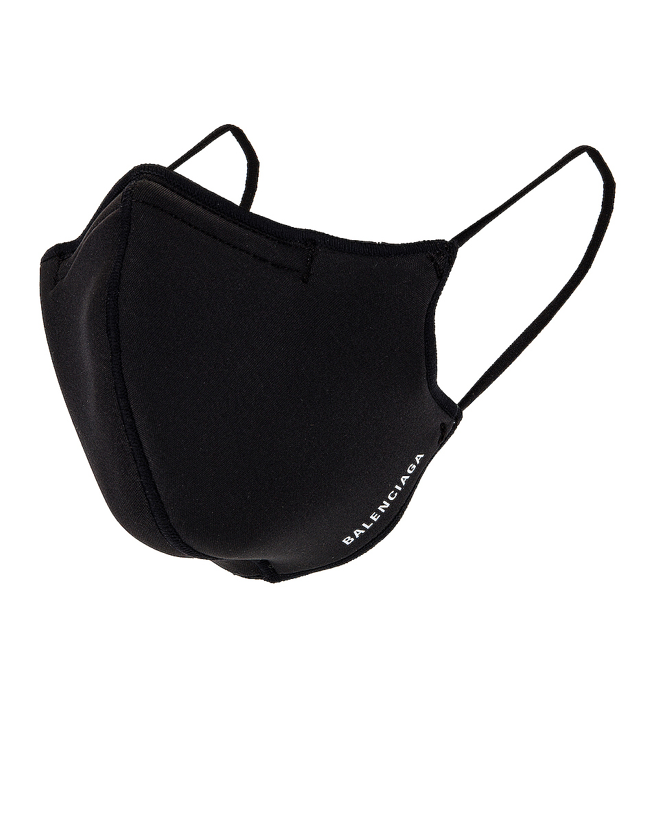 image 1 of balenciaga logo face mask in black