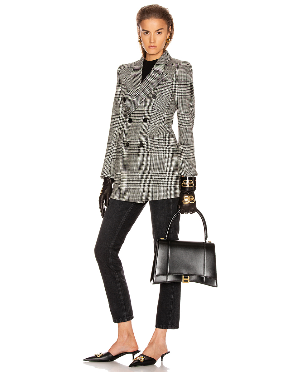 image 2 of balenciaga medium hourglass top handle bag in black