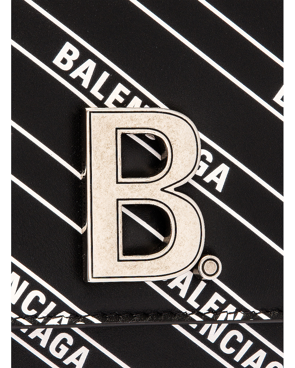 image 8 of balenciaga b logo wallet on chain bag in black &amp