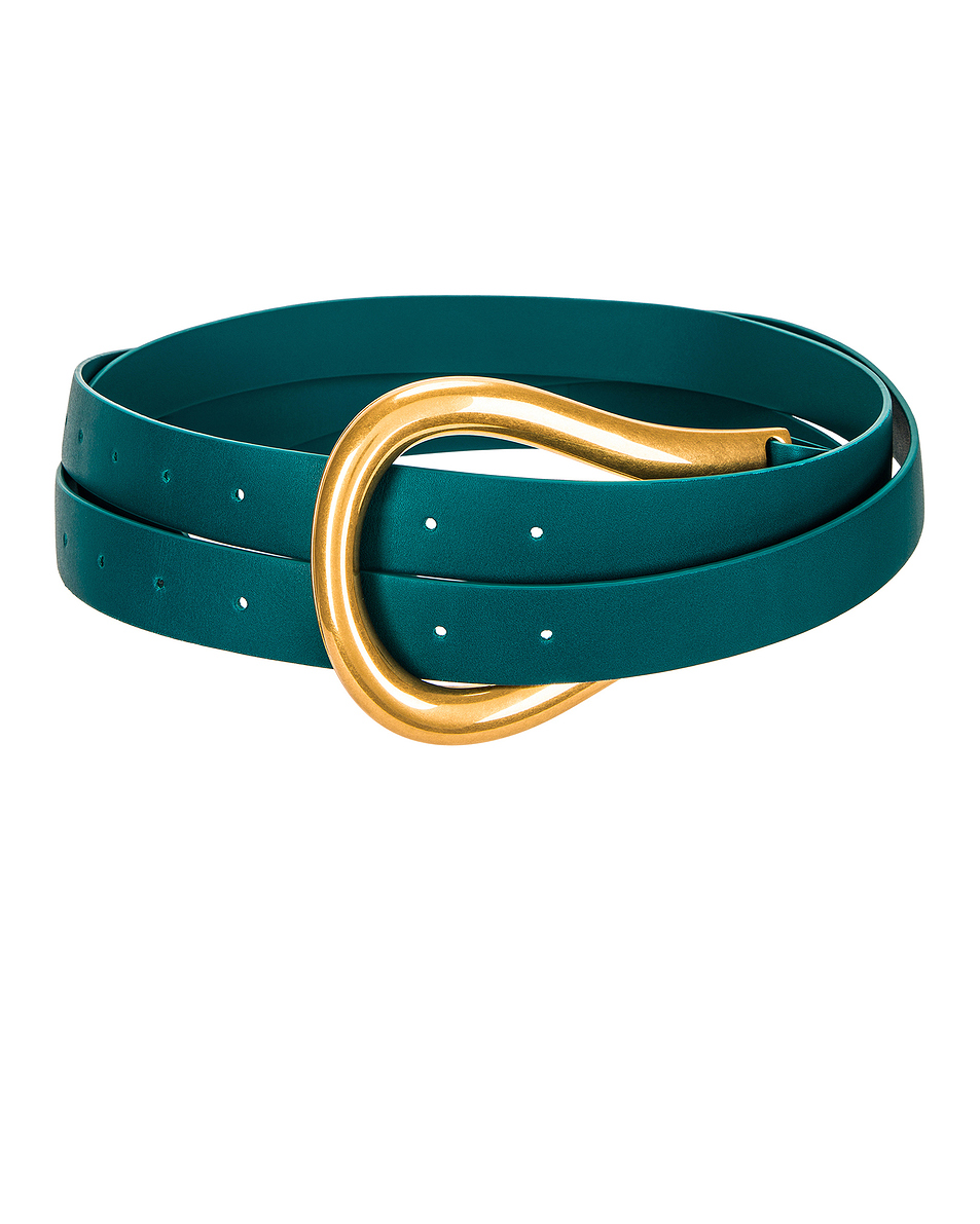 image 1 of bottega veneta leather belt in mallard & gold