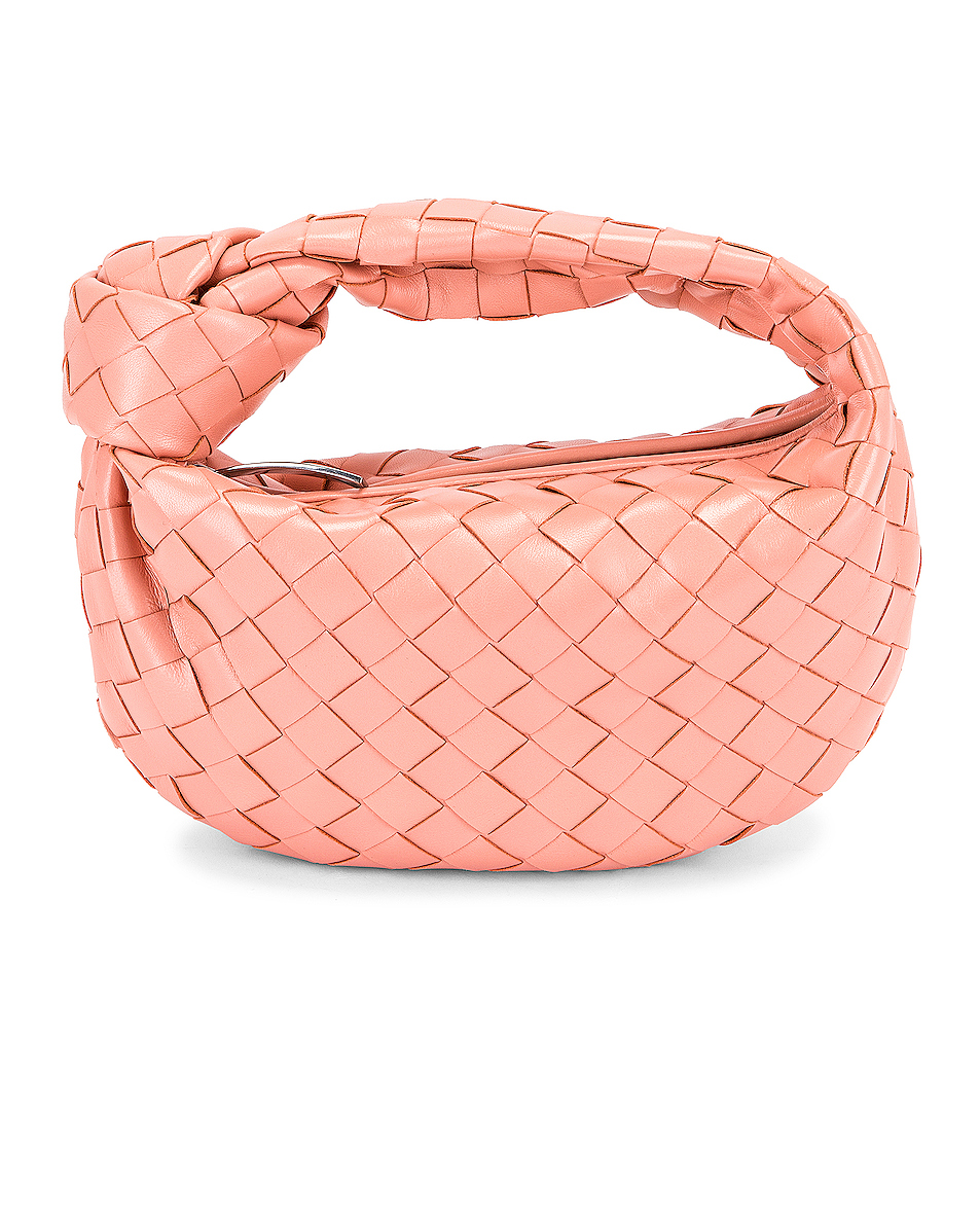 image 1 of bottega veneta mini jodie bag in peachy & silver
