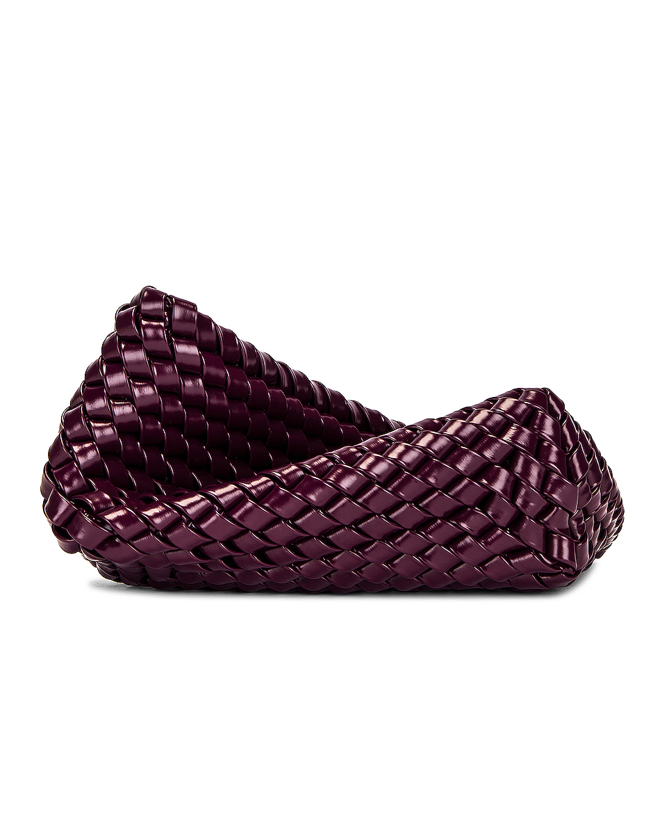 image 1 of bottega veneta slanted clutch in mystic & silver