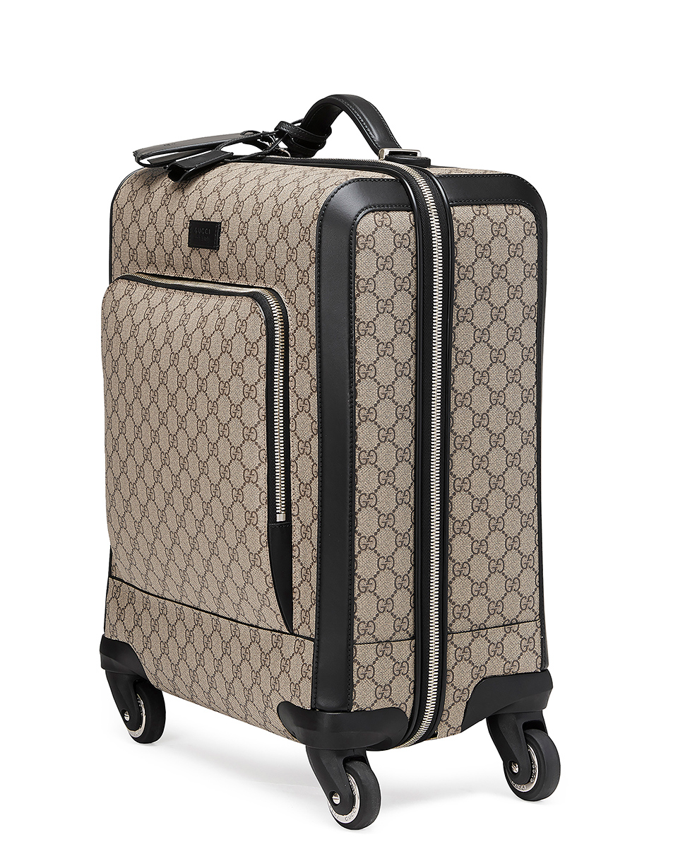 image 3 of gucci gg supreme carry-on in brown in brown