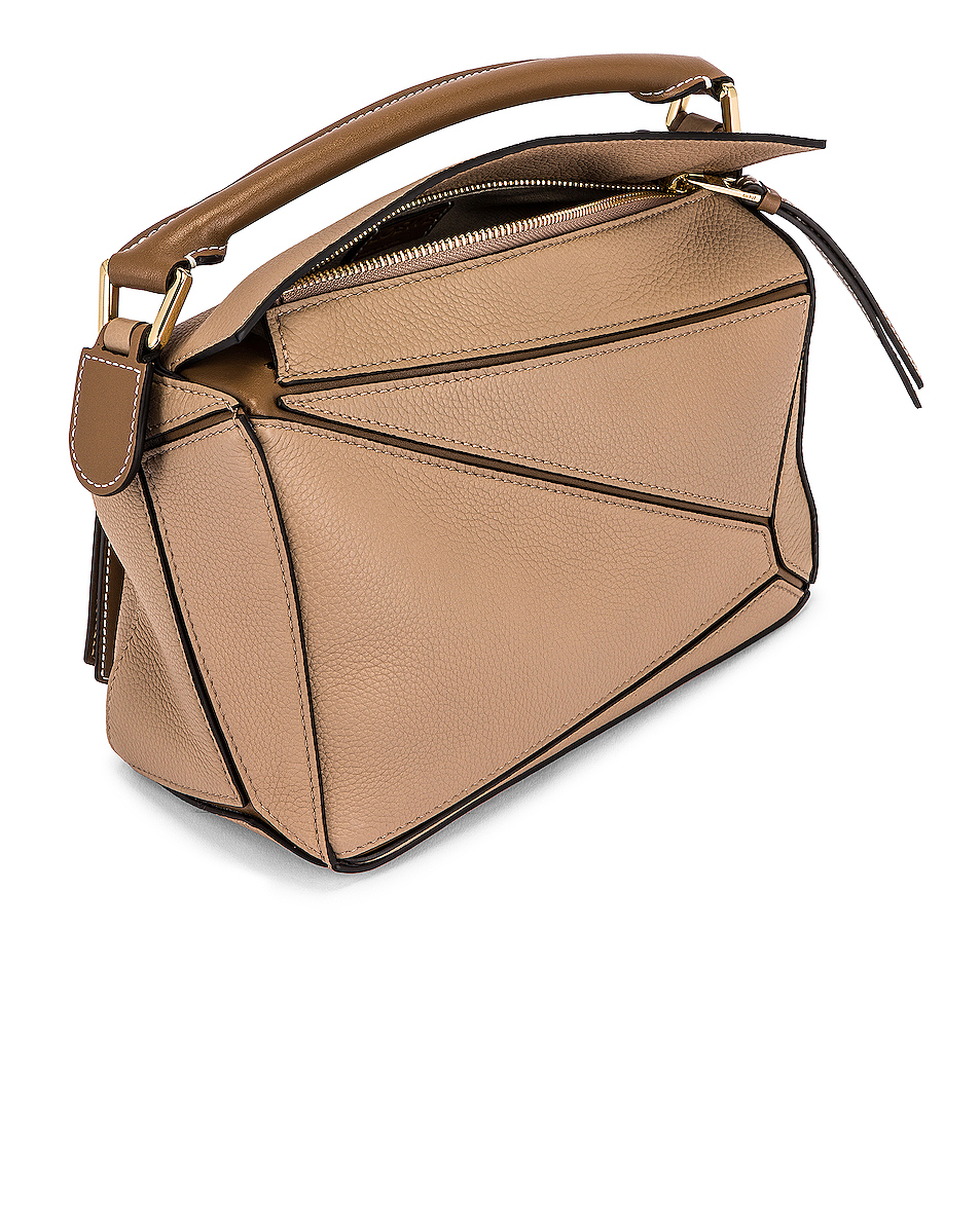 image 5 of loewe puzzle small bag in sand & mink color