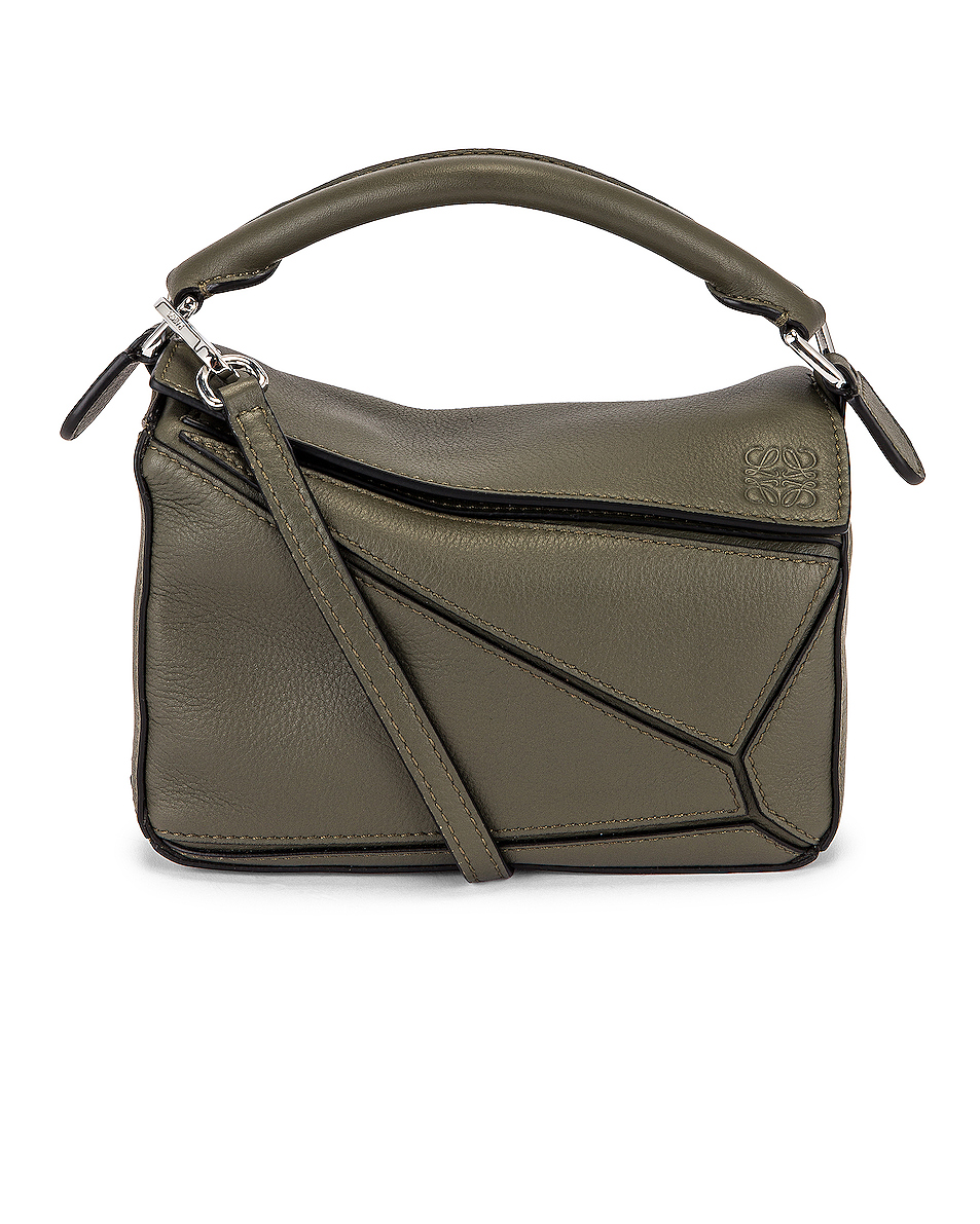 image 1 of loewe puzzle mini bag in khaki green