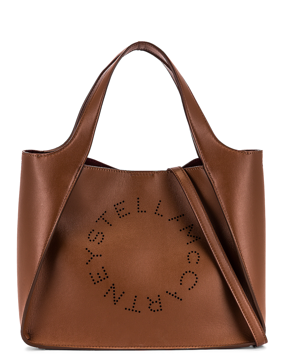 image 1 of stella mccartney logo crossbody bag in cuoio