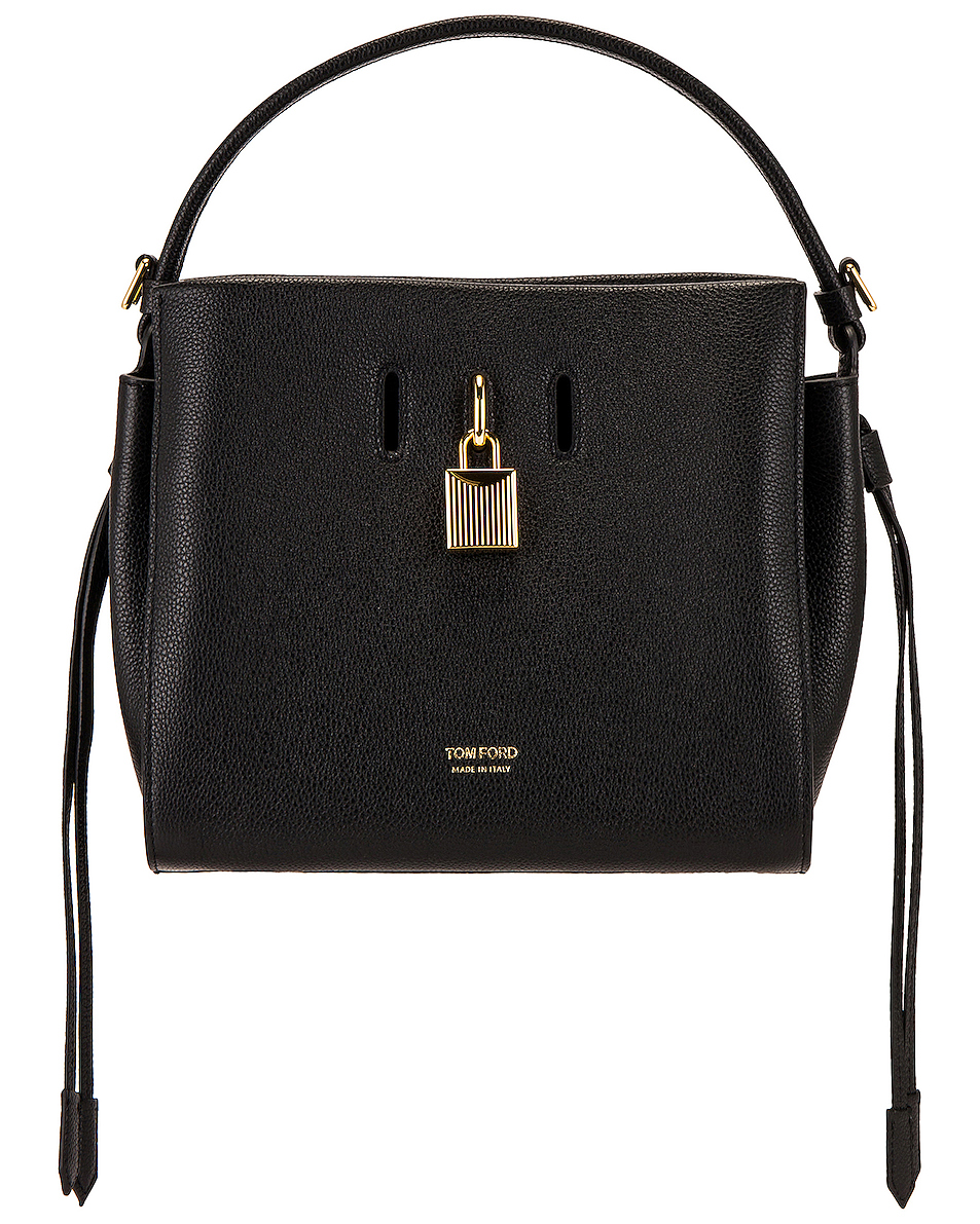 image 1 of tom ford padlock small top handle bag in black