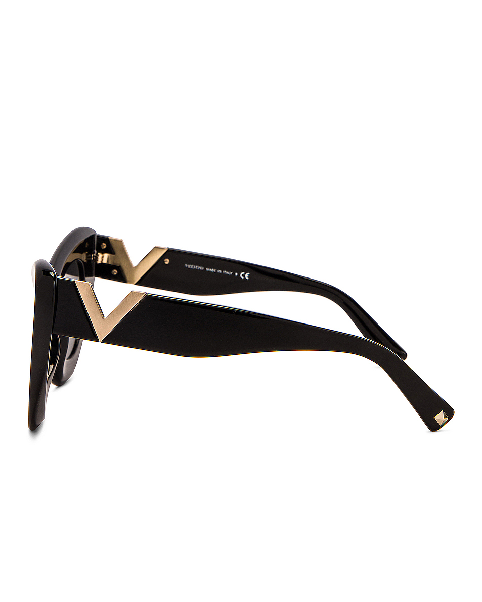 image 3 of valentino garavani vlogo cat eye sunglasses in black