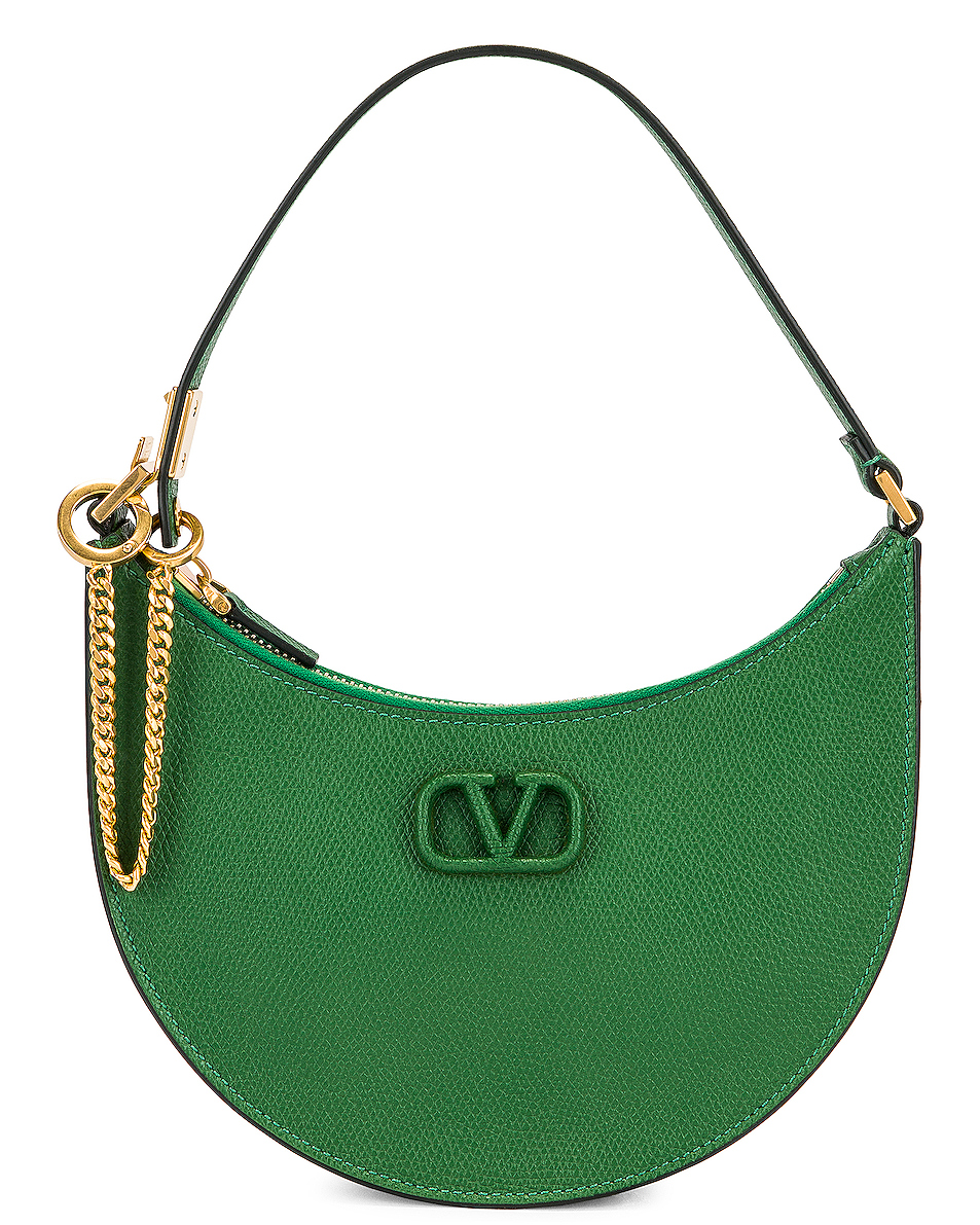 image 1 of valentino garavani mini vlogo hobo in fern green