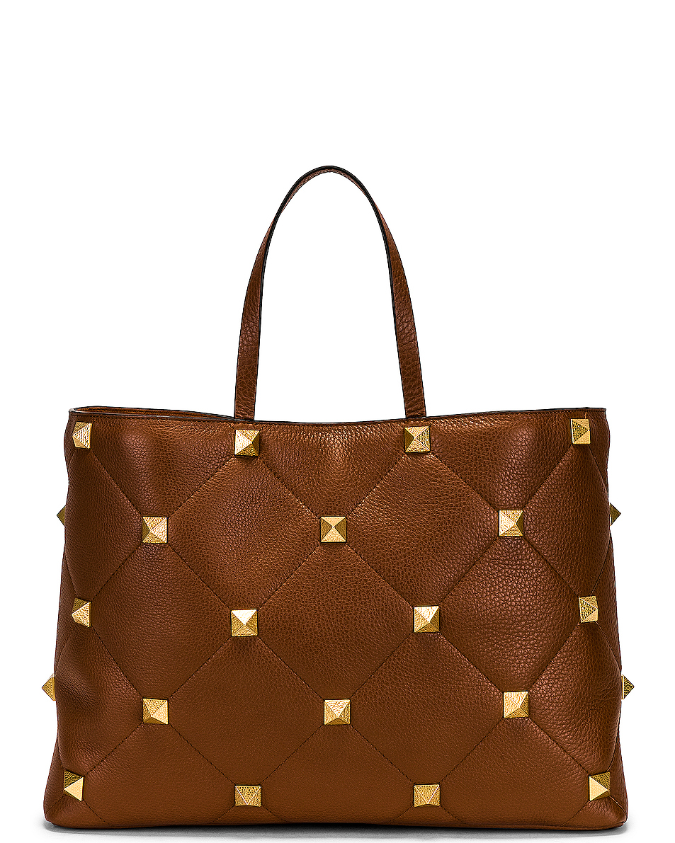 valentino garavani roman stud 手提包 – 红棕色 | fwrd