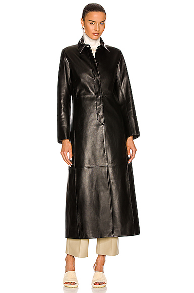 Extra Long Leather Coat展示图