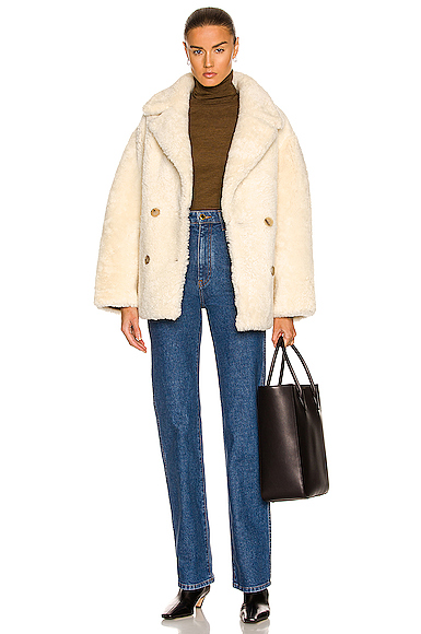 Addie Shearling Double Breast Coat展示图