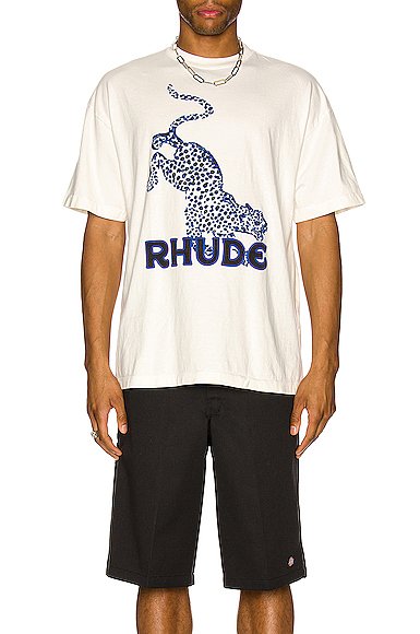 RHUDE LEPORD TEE IN VINTAGE WHITE 셔츠展示图