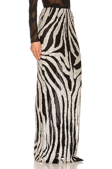 Crystal Zebra Embroidered Skirt展示图