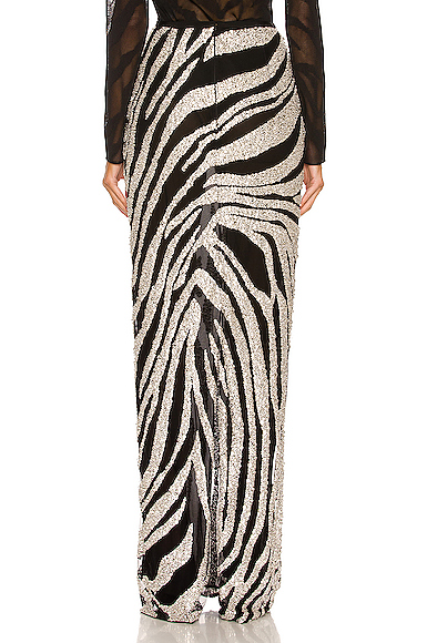Crystal Zebra Embroidered Skirt展示图