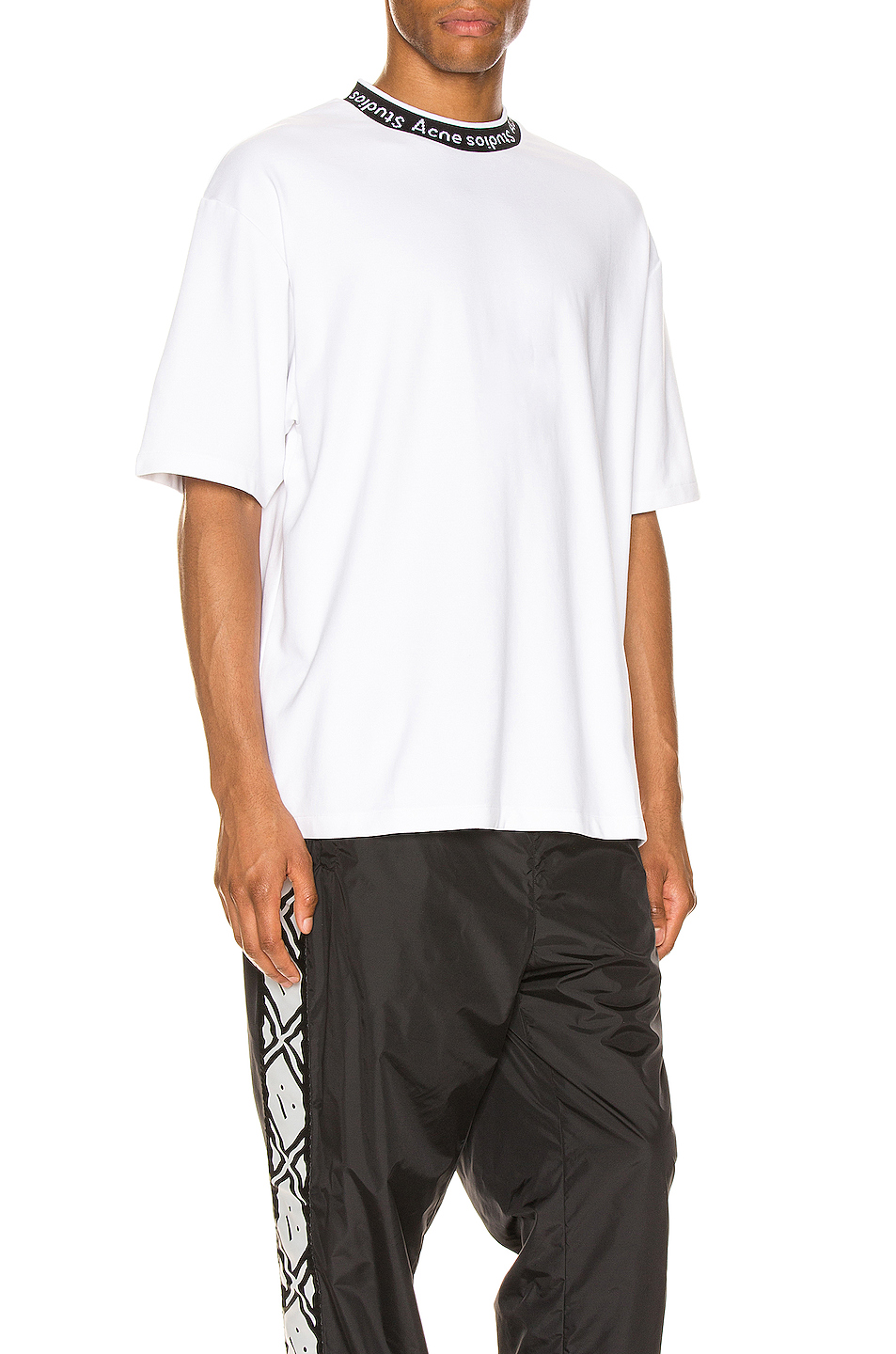 image 5 of acne studios logo rib tee in optic white