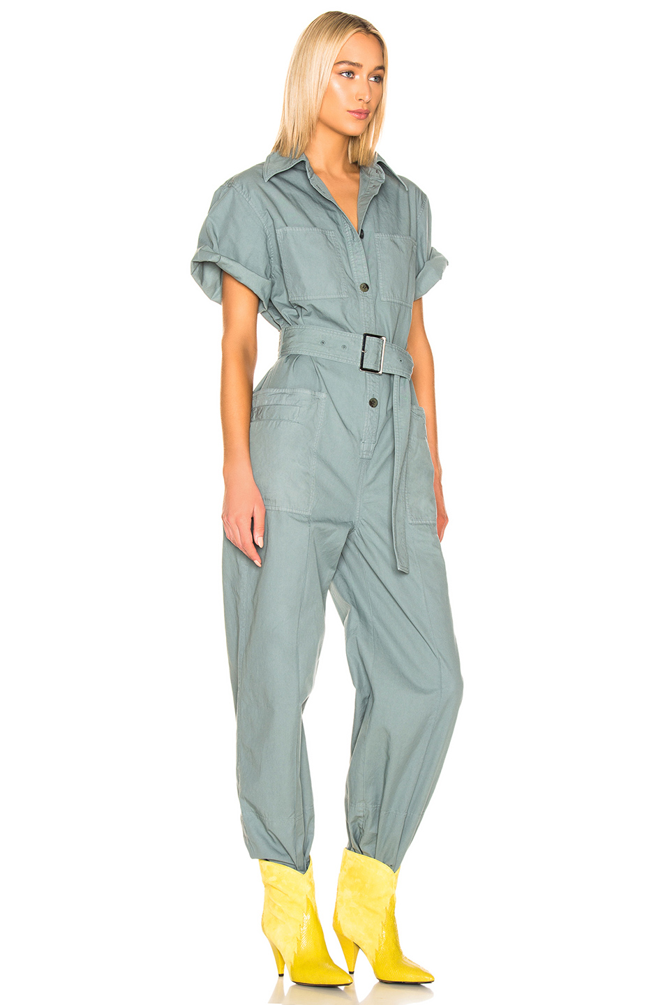 image 2 of acne studios phyllis jumpsuit in dusty green