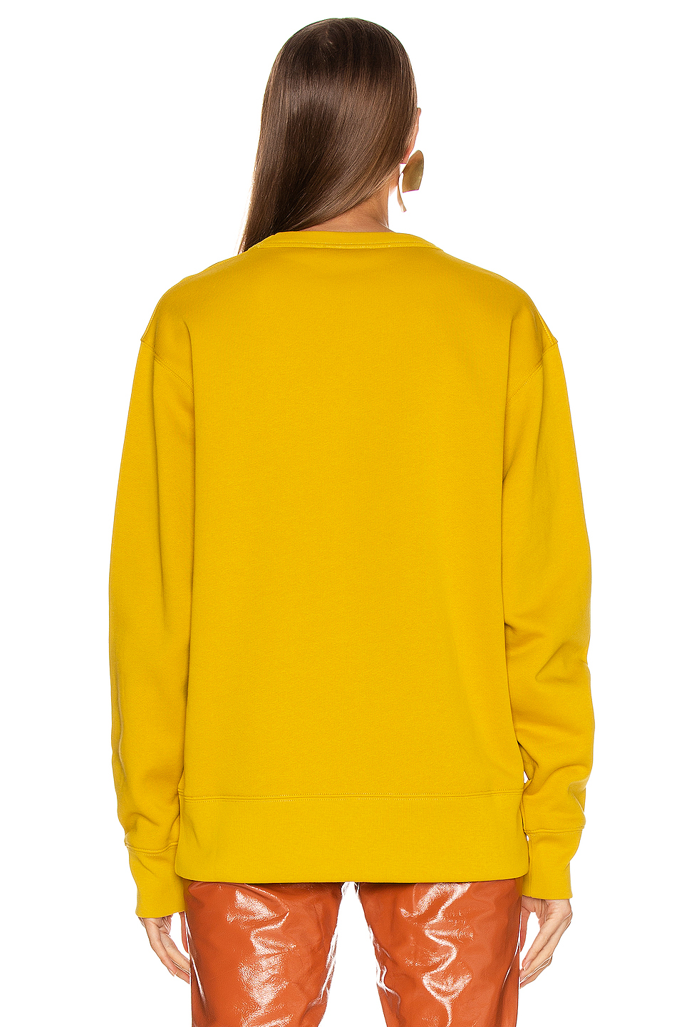image 3 of acne studios fairview face sweatshirt in amber yellow