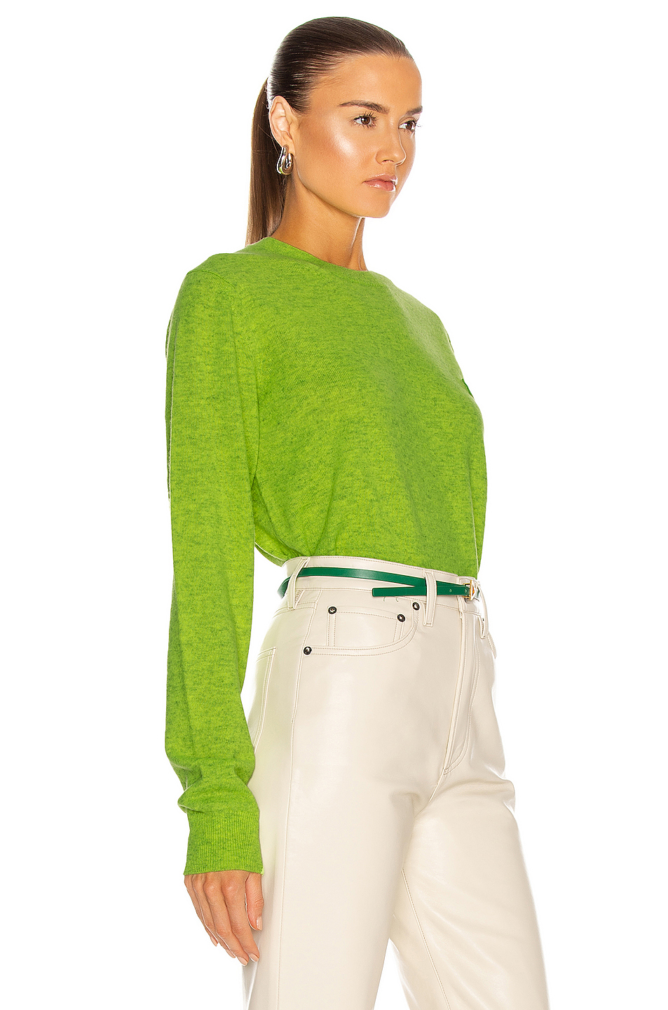 image 2 of acne studios kalon face sweater in neon green