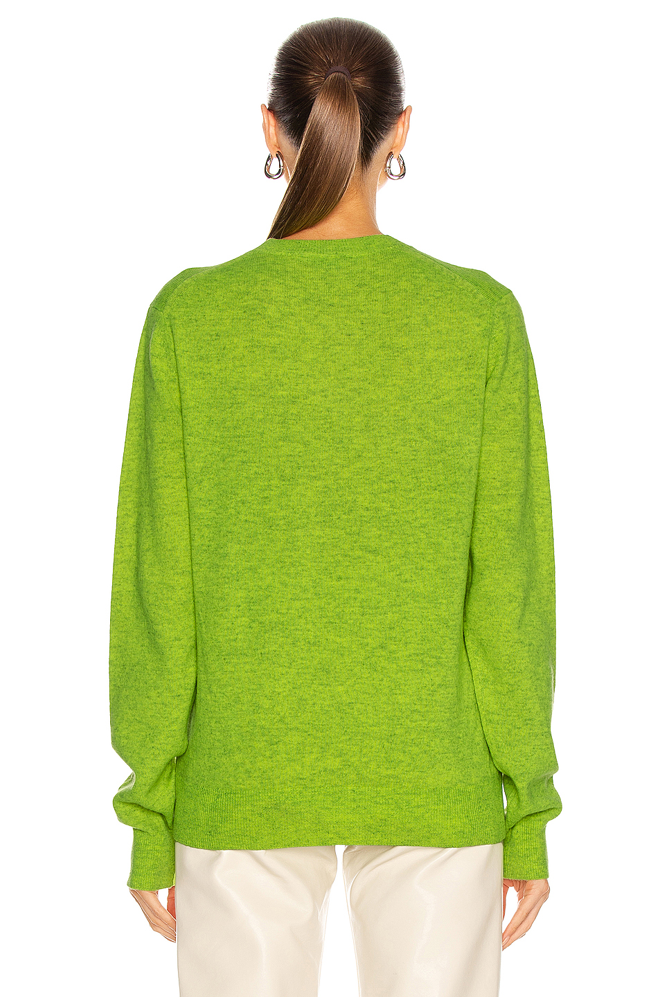 image 3 of acne studios kalon face sweater in neon green