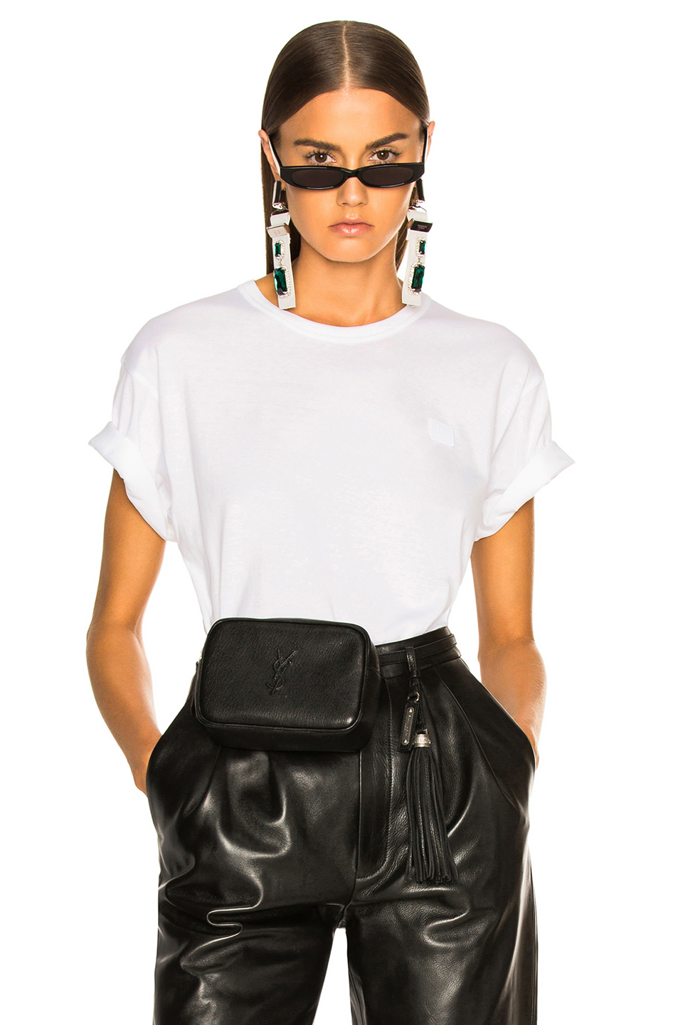 image 1 of acne studios nash face tee in optic white