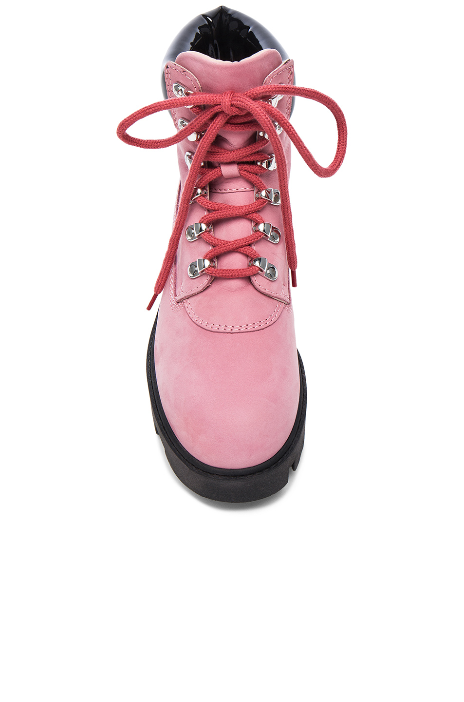 image 4 of acne studios leather telde boots in bubble pink &