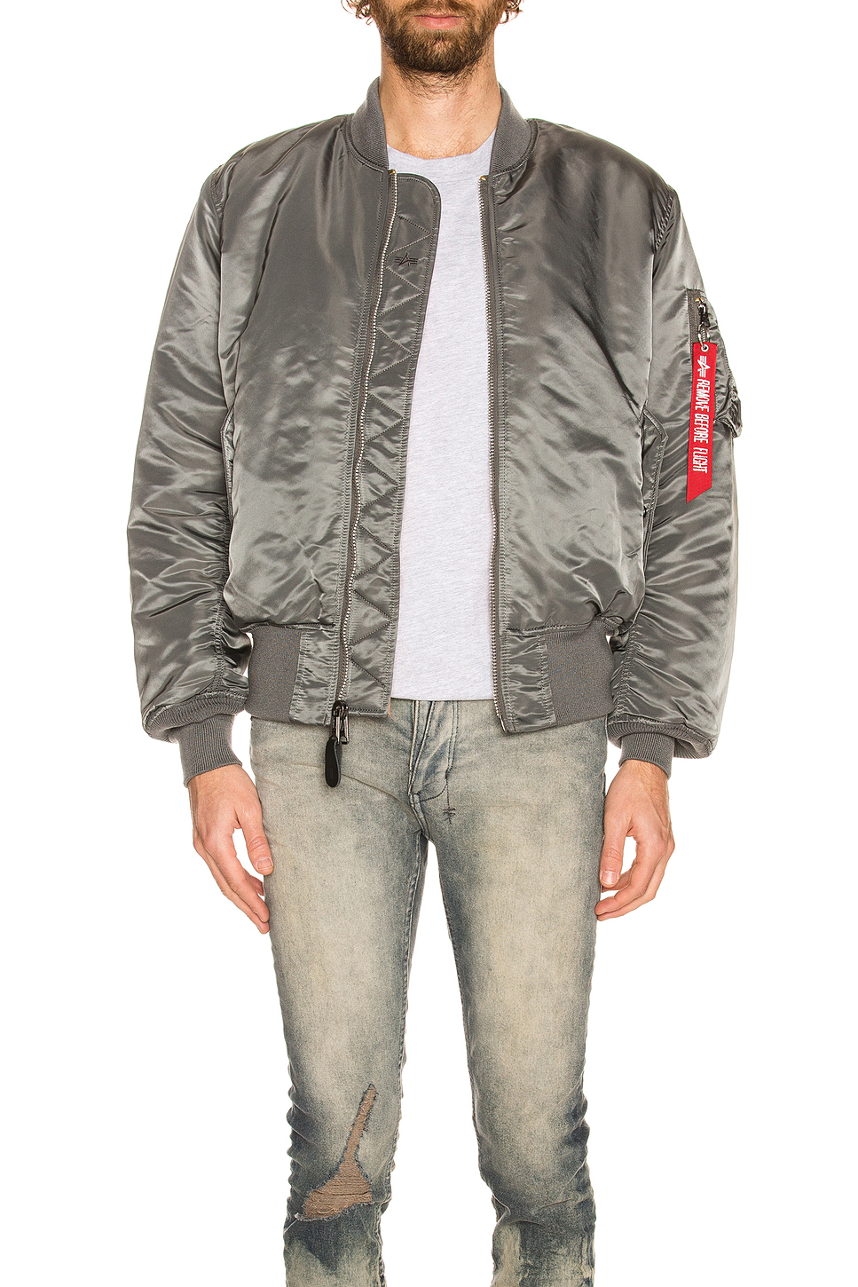 image 1 of alpha industries ma-1 flight jacket in gunmetal