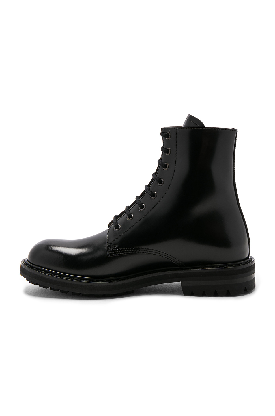 alexander mcqueen 皮军靴 – 黑色 | fwrd