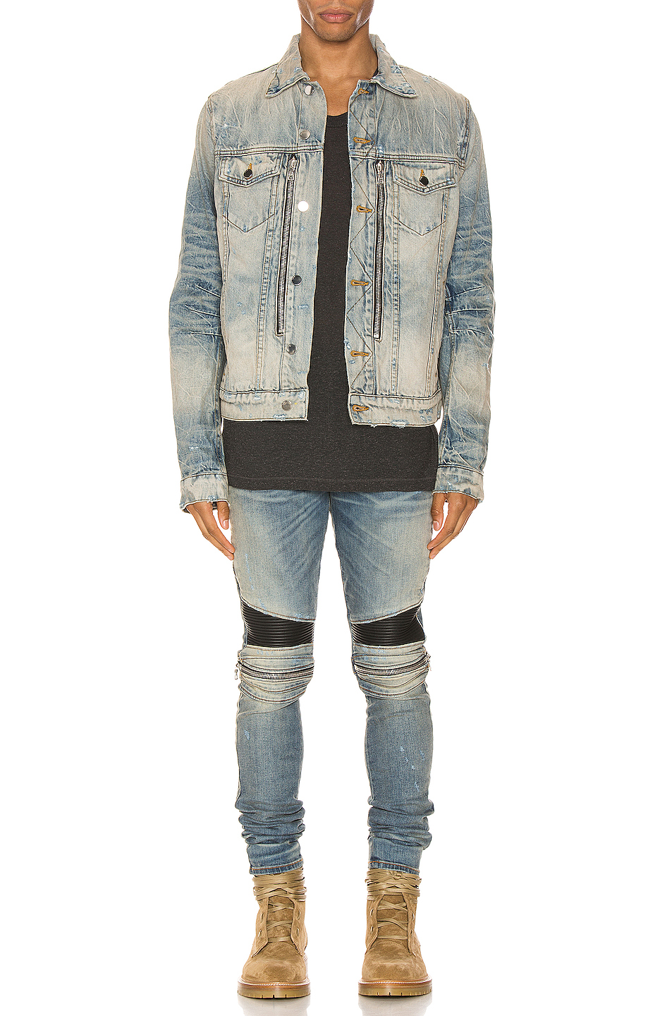 amiri mx2 牛仔夹克 – vintage indigo | fwrd