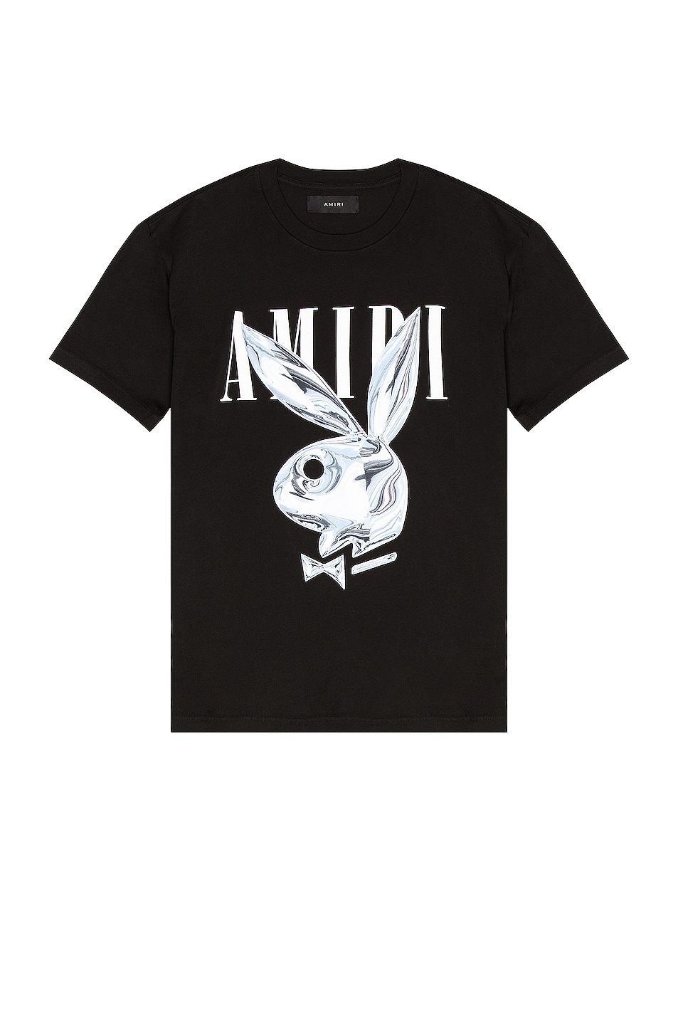 image 1 of amiri playboy metallic bunny tee in black