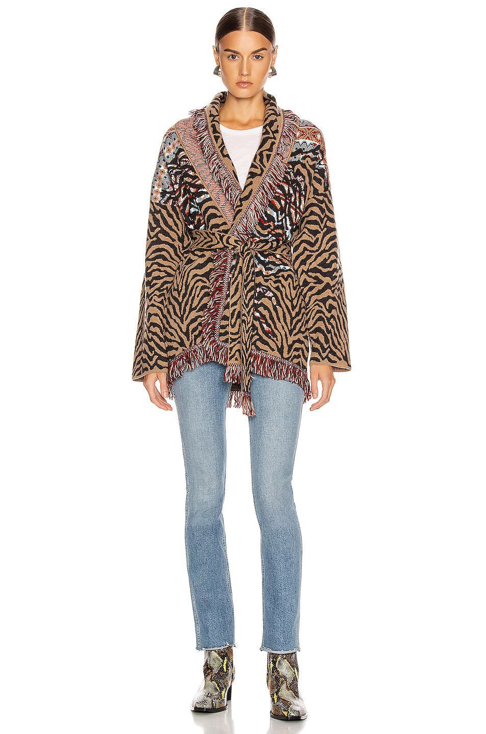 alanui 运动纹开衫 – brown multi | fwrd