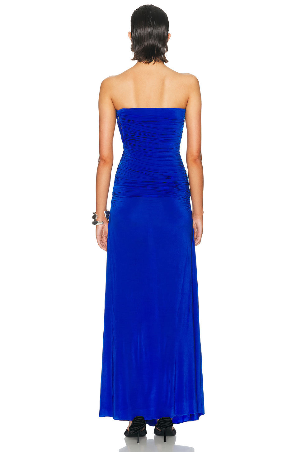 Strapless Ruched Twist Gown