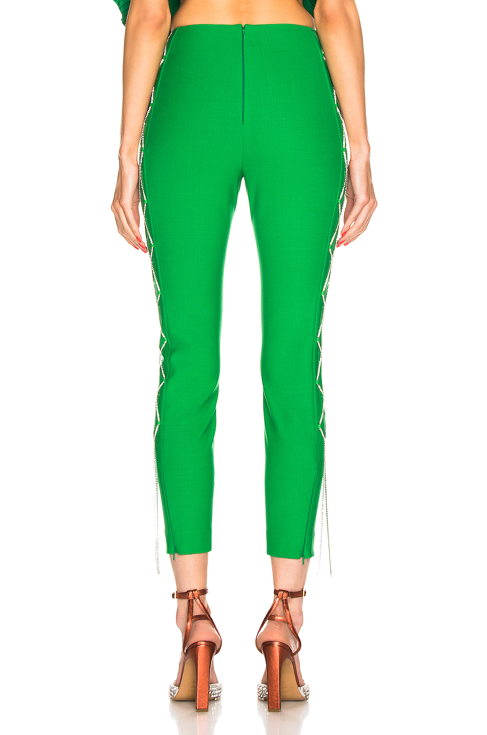image 4 of area bonded crystal legging in kelly green  
