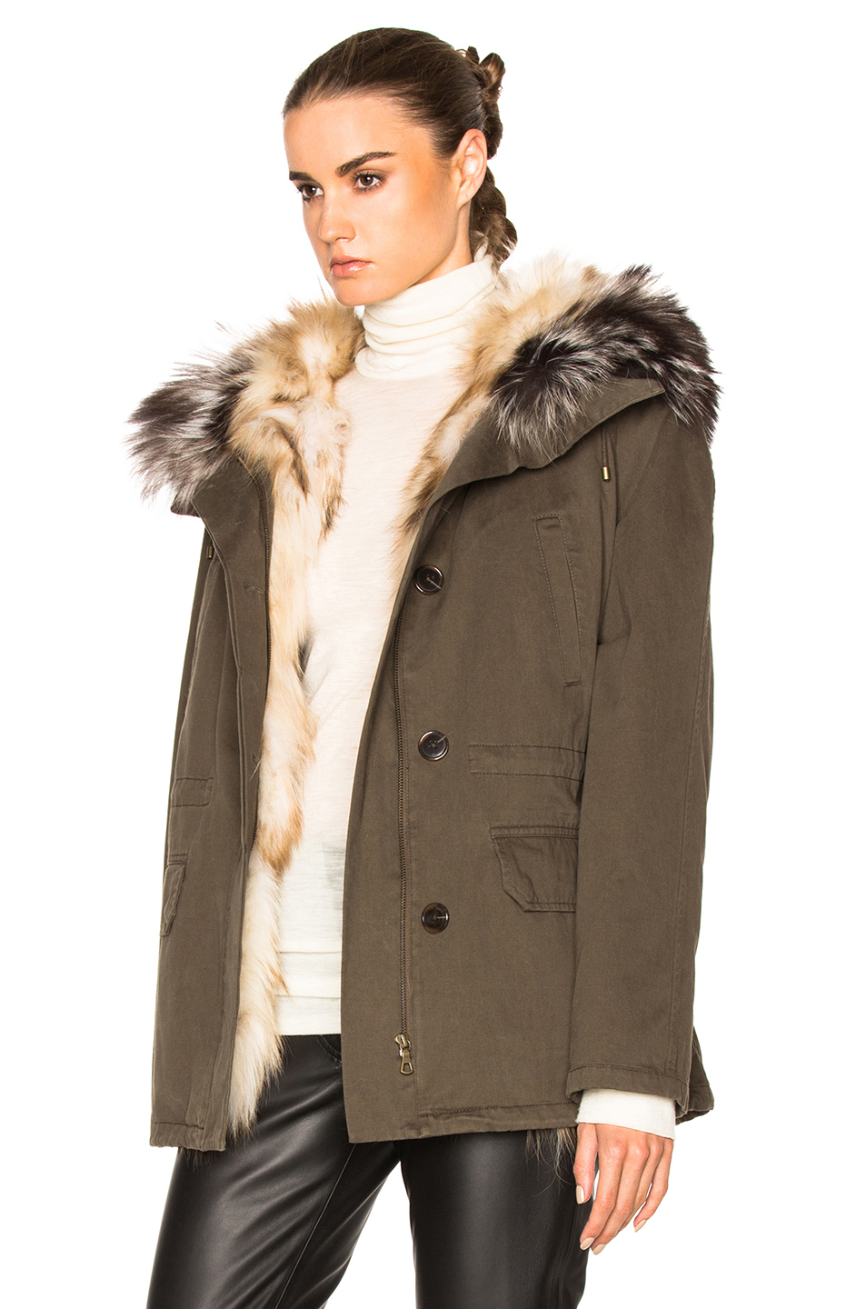 image 3 of yves salomon - army reversible classic parka jacket