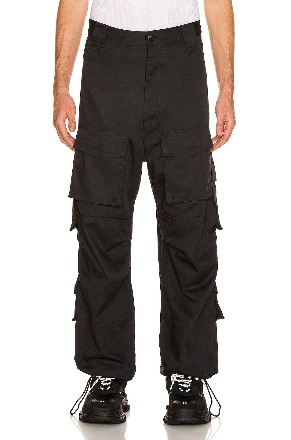 image 4 of balenciaga cargo pants in black