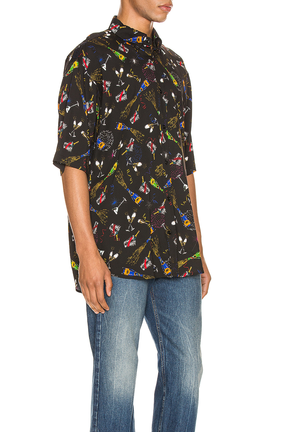 image 2 of balenciaga short sleeve shirt in black