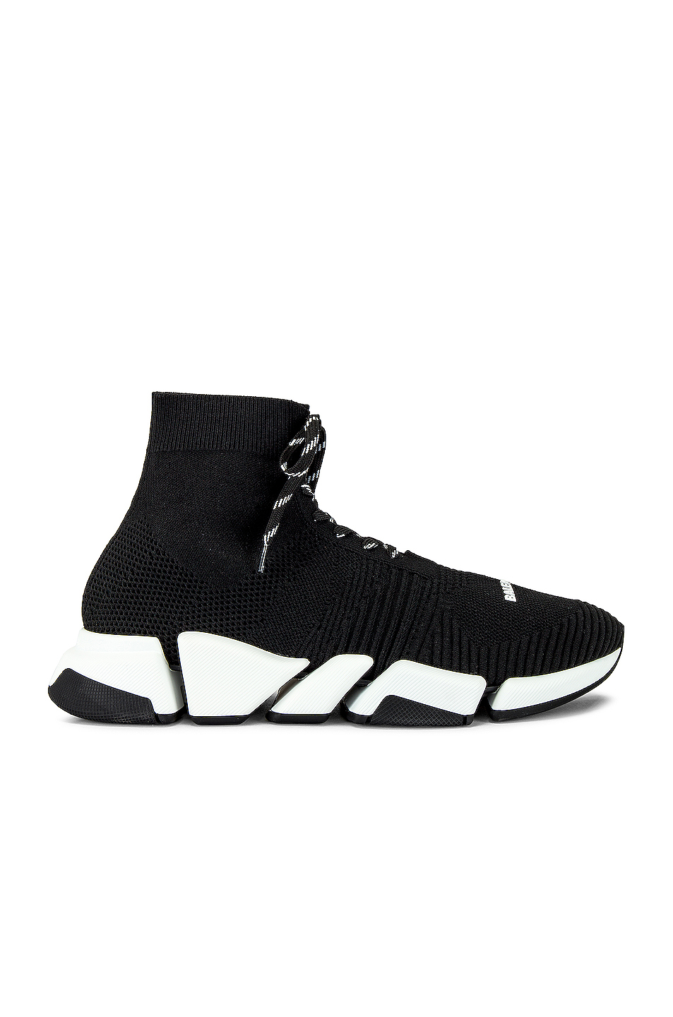 image 1 of balenciaga speed 2.0 lace up in black & white