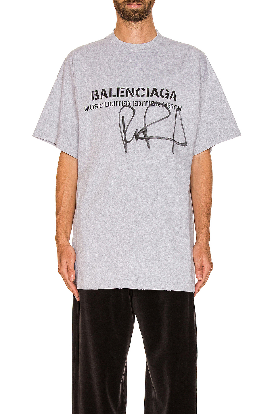 image 3 of balenciaga rupaul oversized t-shirt in heather grey &