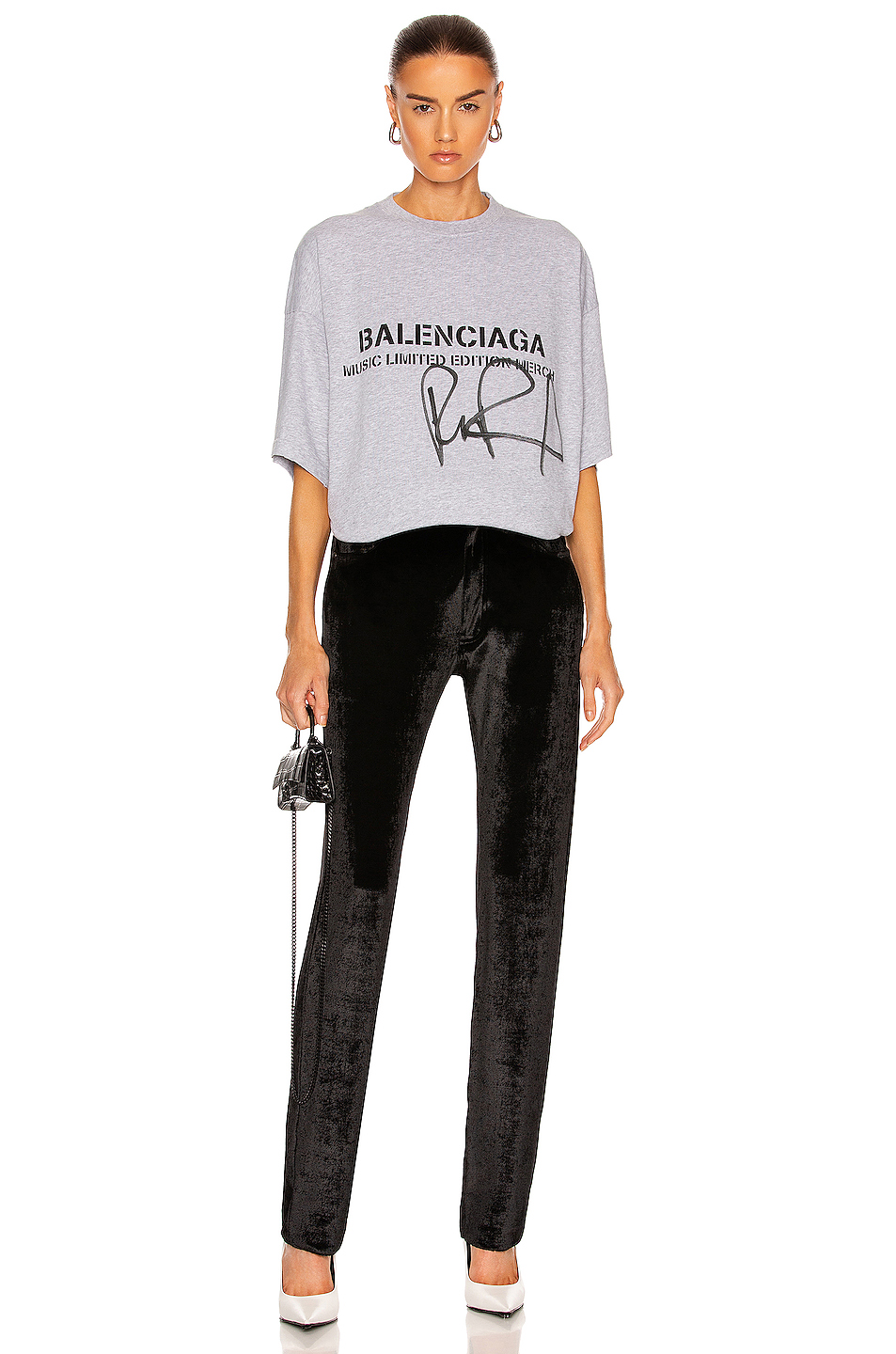 image 4 of balenciaga rupaul oversized t-shirt in heather grey &