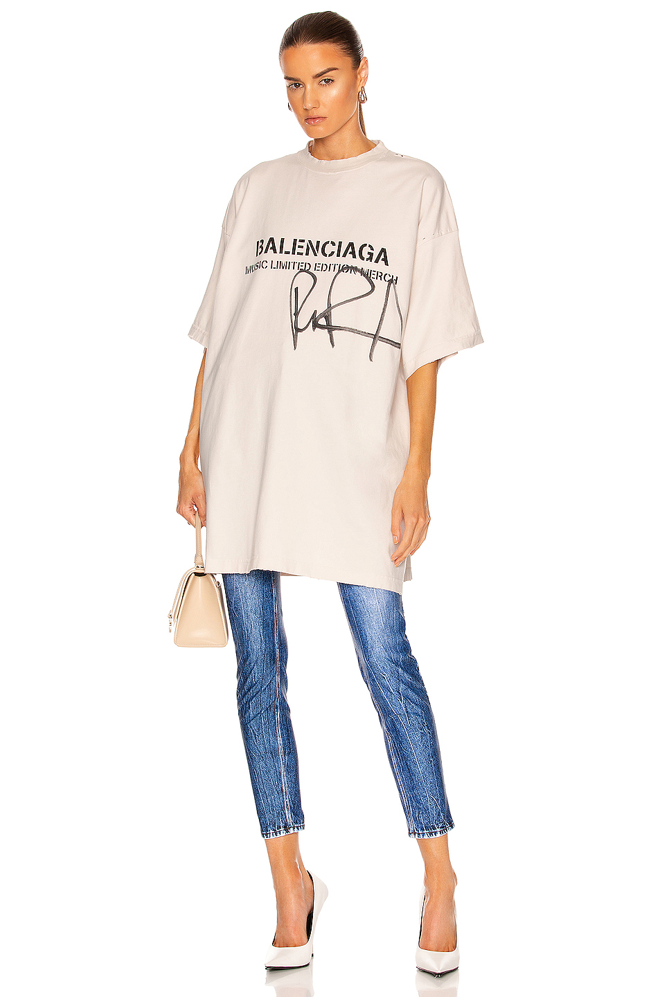 image 4 of balenciaga rupaul oversized t-shirt in chalky white &