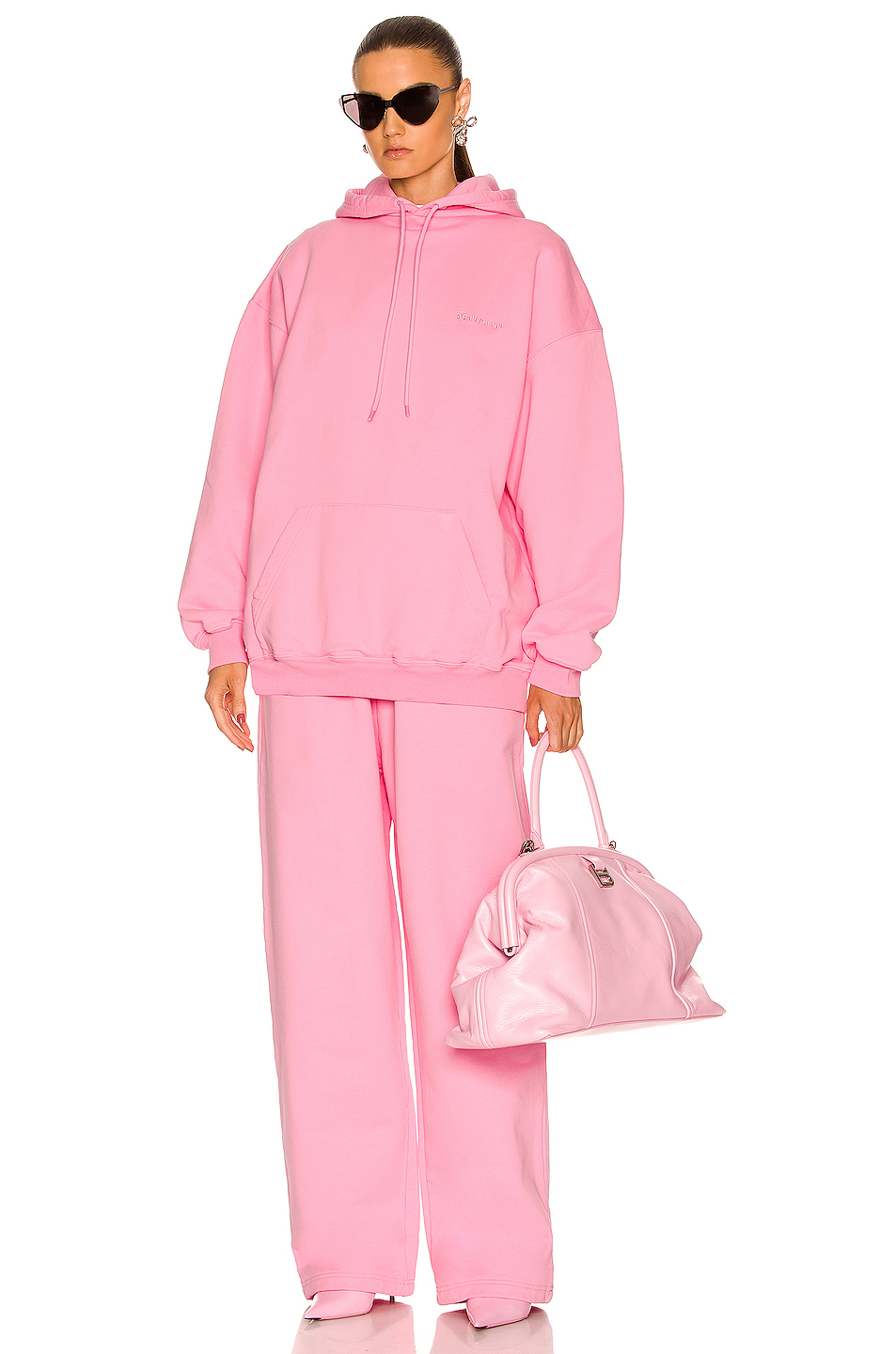 image 4 of balenciaga medium fit hoodie in pink