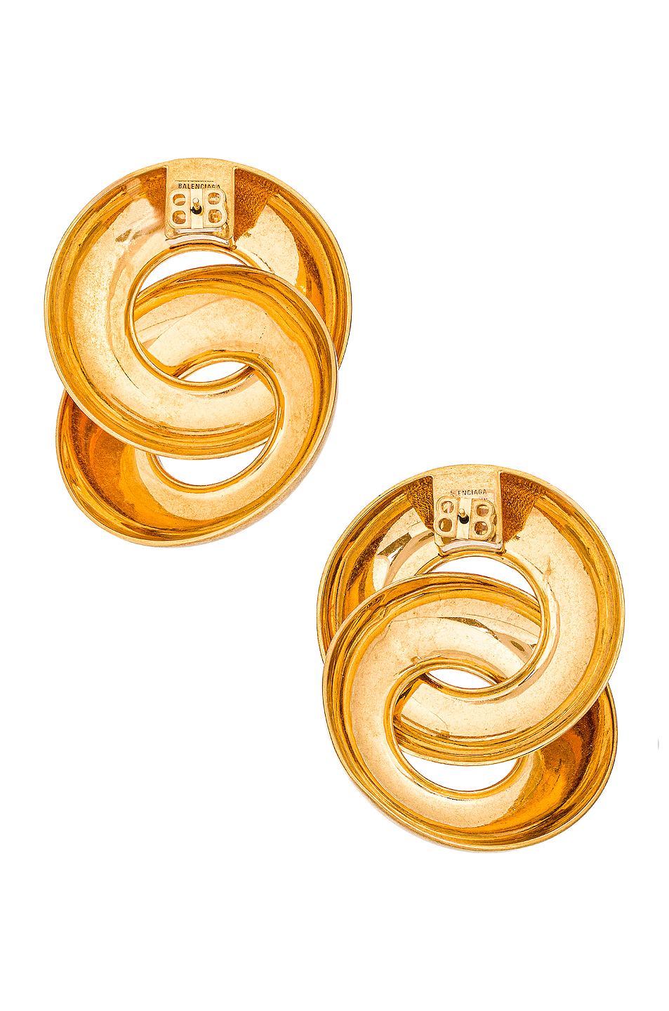 image 4 of balenciaga twin earrings in gold
