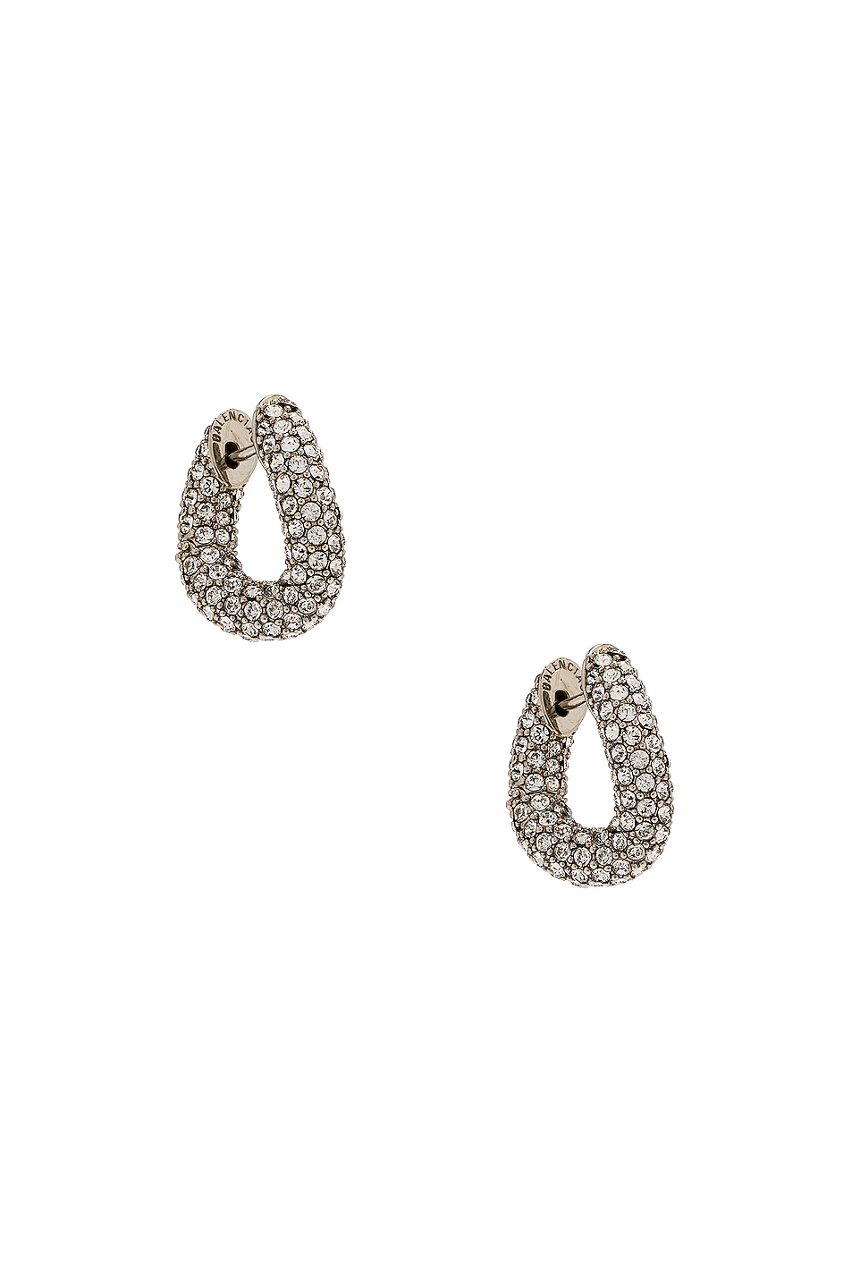 image 1 of balenciaga xxs loop earrings in shiny