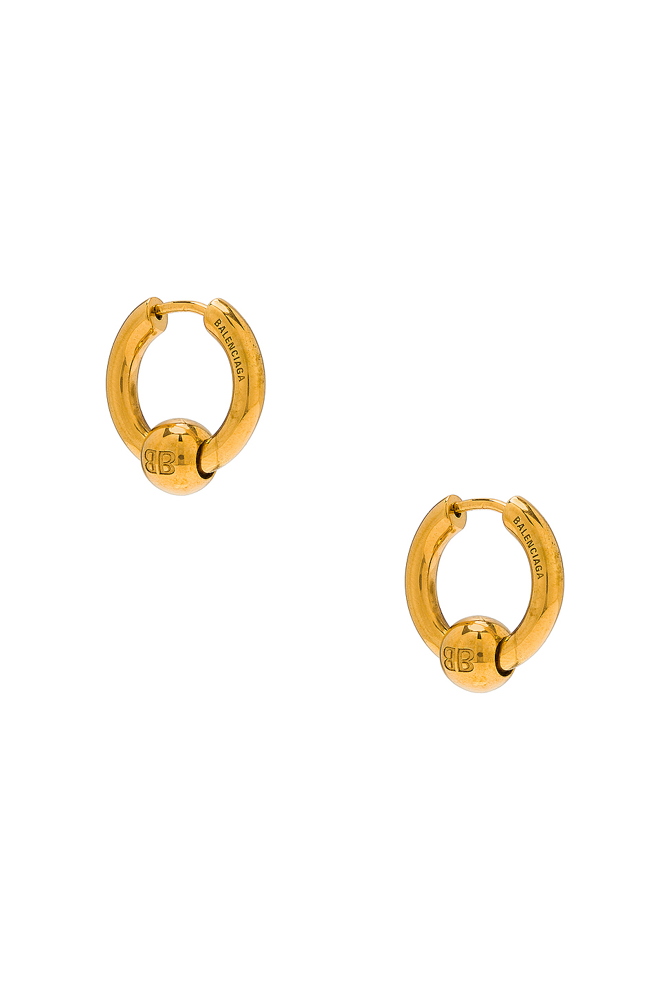 image 1 of balenciaga xs force earrings in shiny gold
