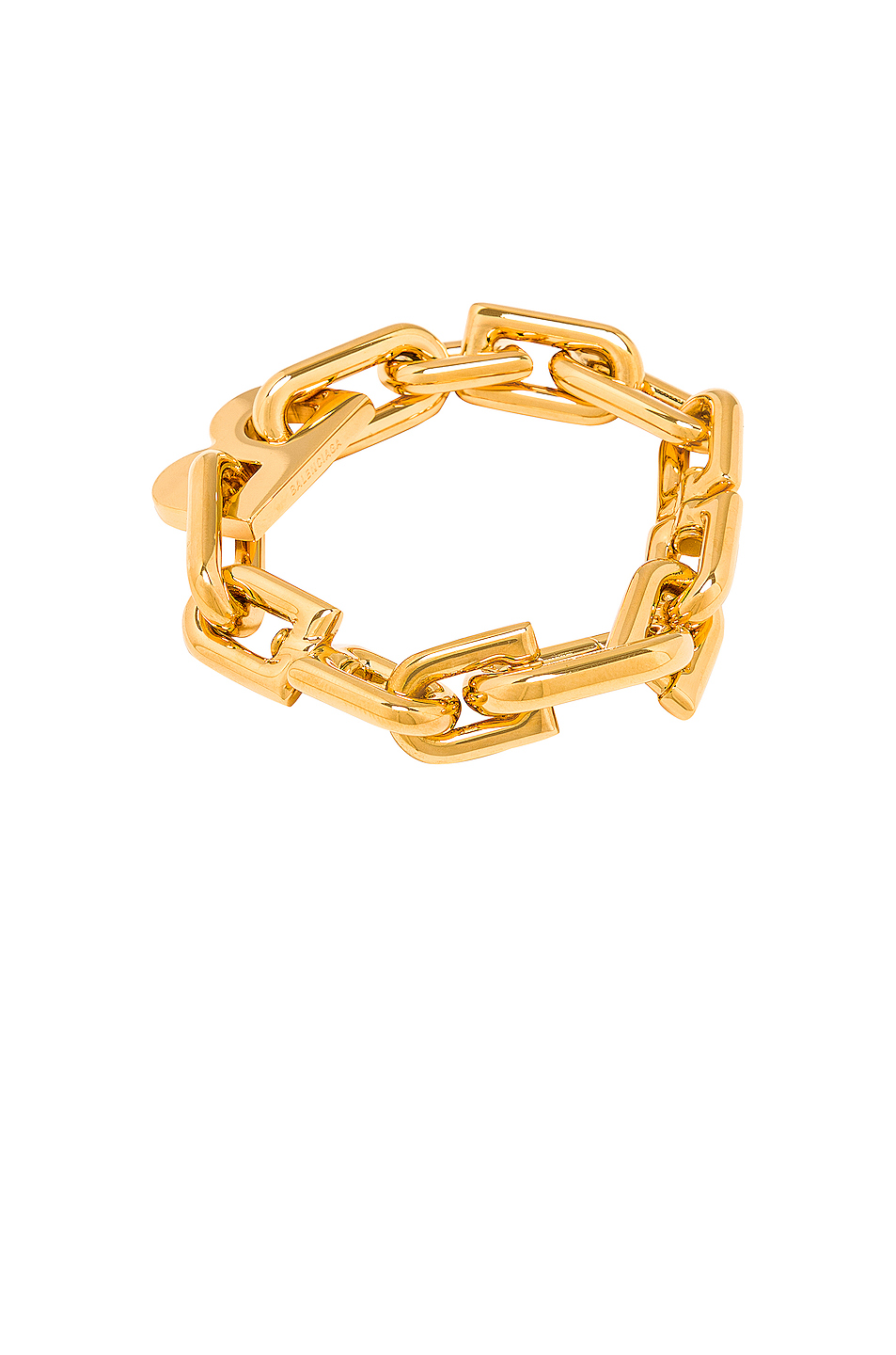 image 3 of balenciaga b chain thin bracelet in shiny gold