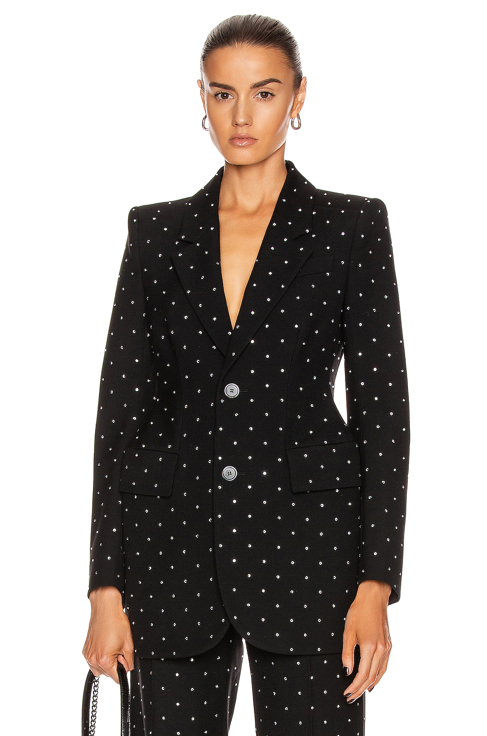 image 1 of balenciaga hourglass jacket in black